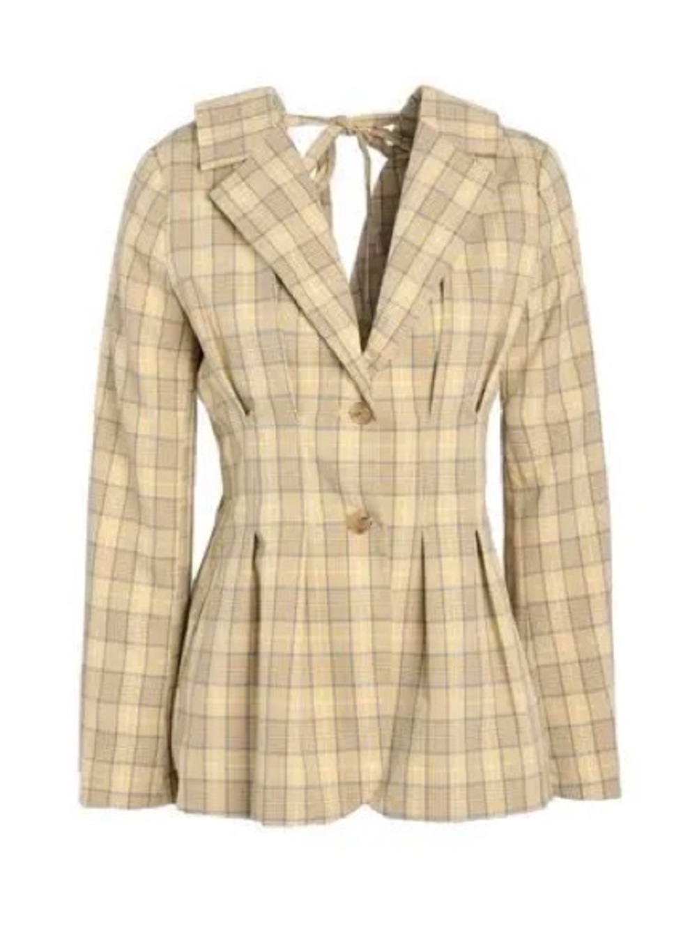 TOPSHOP Yellow Plaid Tailored Blazer Jacket Women’s US 2 UK 6 NWT Y2K